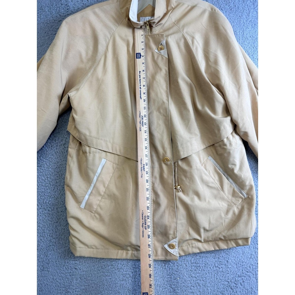Vintage Innovations by‎ Izzi Jacket Womens Large Tan Zip Snap Drawstring 80s - Picture 14 of 16